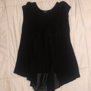 Black Tee with Sheer Back